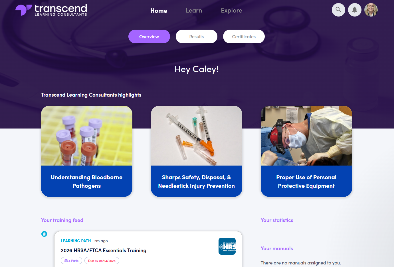Learner Dashboard Page